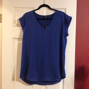 NWT Express Royal blue short sleeve blouse size L